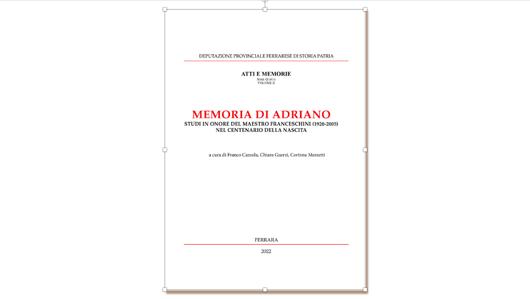 14/10/2023 - Presentazione del volume dedicato ad Adriano Franceschini